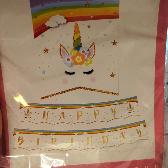 Sheryl K Unicorn Party Banner NWT - Picture 3 of 3
